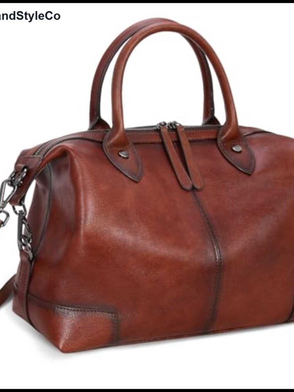 Genuine Leather Satchel Tote Bag Large Capacity Top Handle Handbag